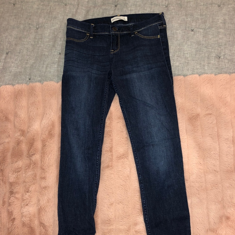 Low Rise Denim Dark Blue Skinny Jeans